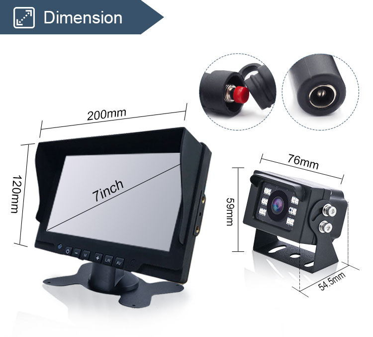 1 kanāla 7 collu LCD monitors FHD 1080P 2,4 G bezvadu atpakaļskata drošības kamera (1)