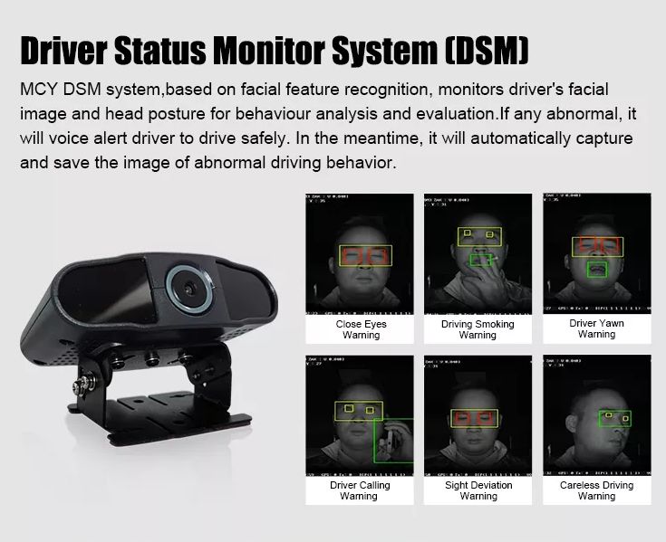 4 CH AI pretnoguruma draivera statusa monitora DVR kameru sistēma kravas automašīnai (5)