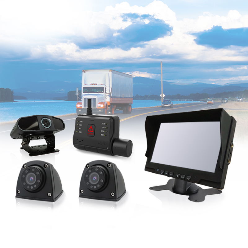 4 CH AI pretnoguruma draivera statusa monitora DVR kameru sistēma kravas automašīnai (5)