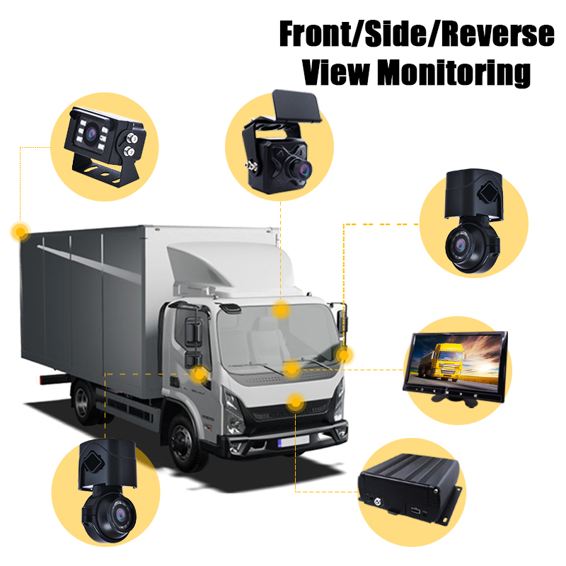 4 CH lieljaudas kravas automašīnu rezerves kameras mobilais DVR monitors (2)
