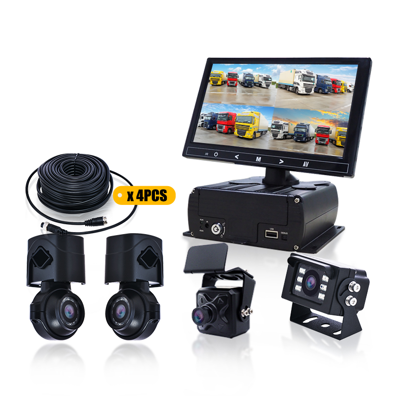 4 CH lieljaudas kravas automašīnu rezerves kameras mobilais DVR monitors (4)