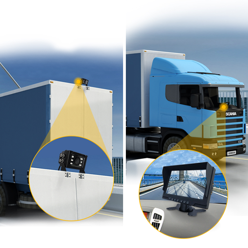 Automašīnas monitora aizmugurējā skata rezerves autobusa kravas automašīnu atpakaļgaitas kameras novērošanas sistēma (3)