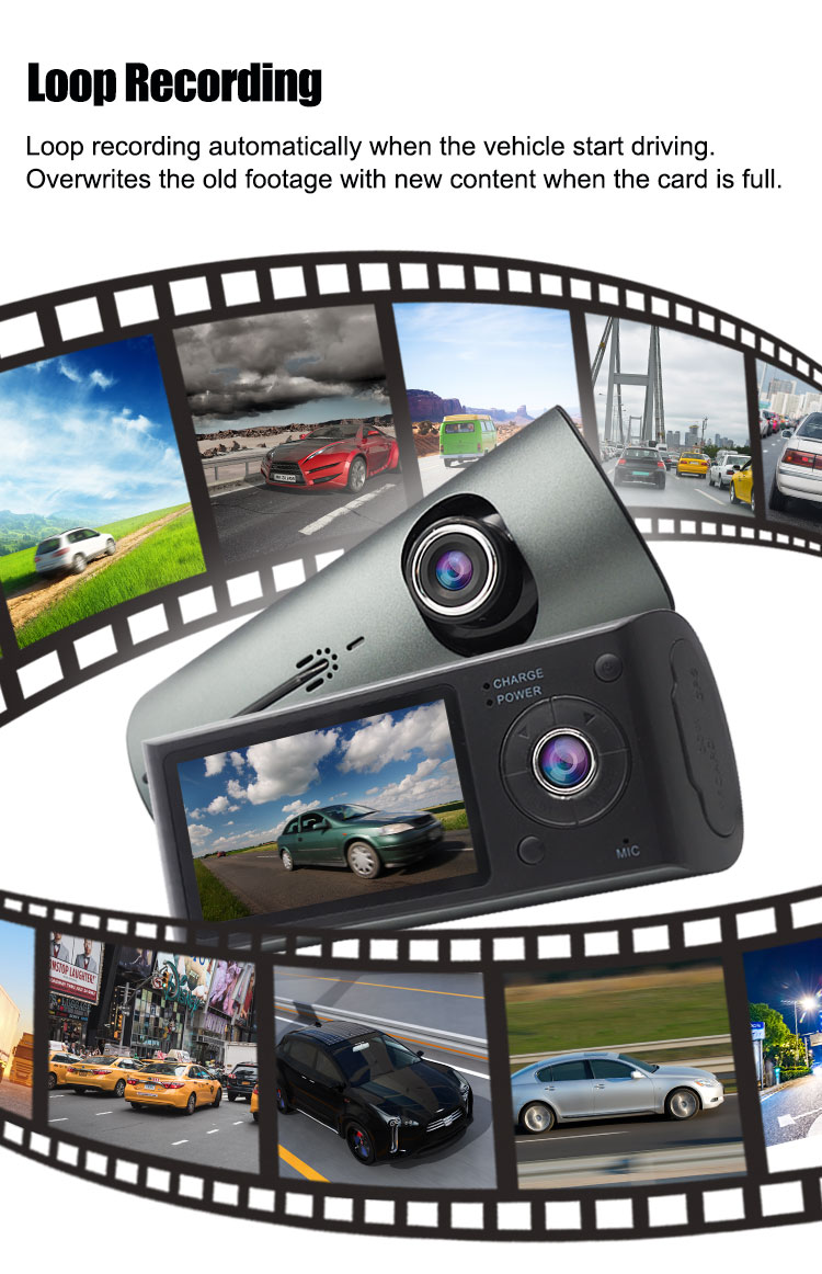 Dropship 720P Dual Dash Cam Car Camera Recorder Looping Recording