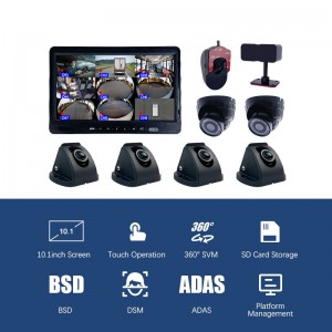 10.1 Inch 8 Channel ADAS DSM BSD 360 SVM MDVR Monitor