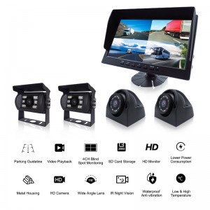 4 Channel Rear View Reverse Backup Truck  Camera 10.1 inch  TFT LCD Car Monitor