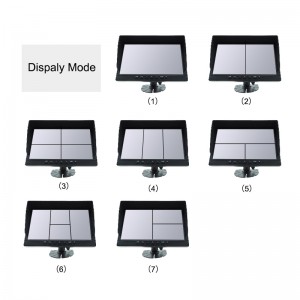 4 Channel Rear View Reverse Backup Truck  Camera 10.1 inch  TFT LCD Car Monitor