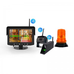 AI Visual and Audible Monitor Wireless Backup Camera for Truck Forklift With LED Warning Light