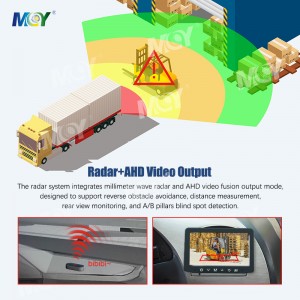 AHD 1080P Millimeter Wave Radar Parking Reverse Camera For Truck