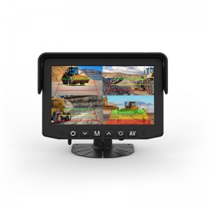 7 Inch AI Intelligent Front Side Reverse Camera 4 Channel Monitor