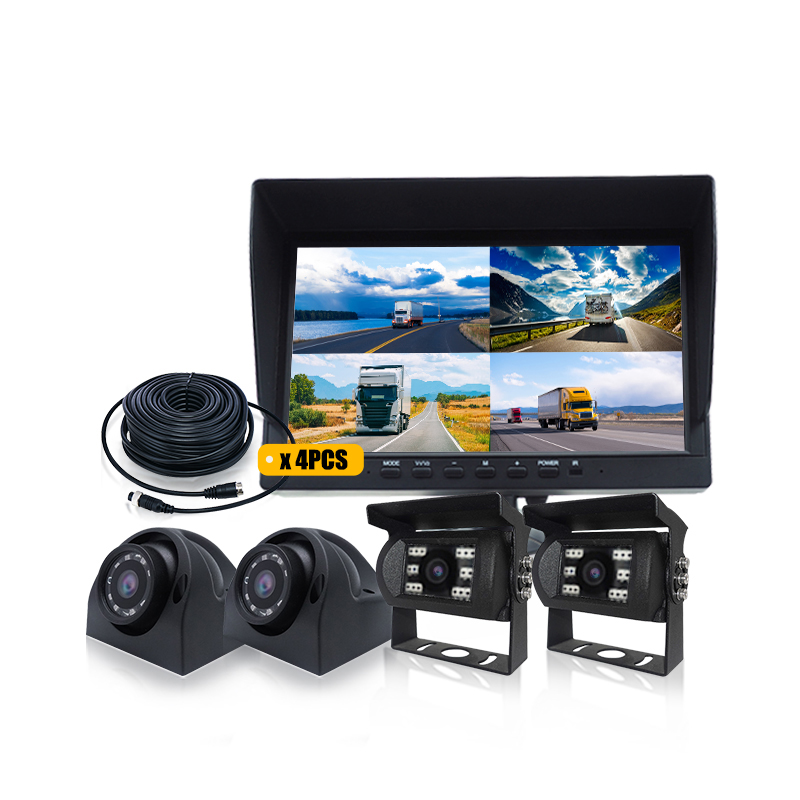 4 Channel Rear View Reverse Backup Truck Camera 10.1 inch Monitor