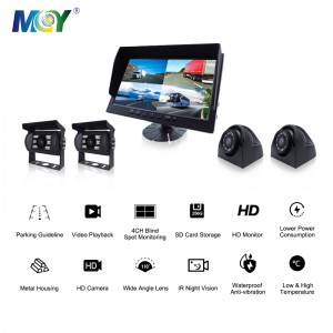  » 4 Channel Rear View Reverse Backup Truck Camera 10.1 inch Monitor