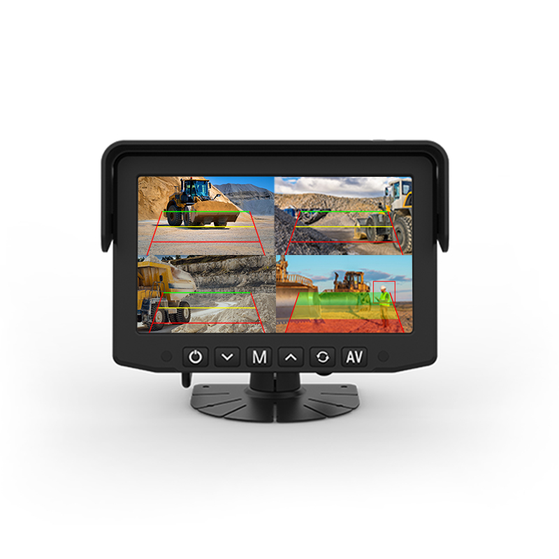 7 Inch AI Intelligent Front Side Reverse Camera 4 Channel Monitor