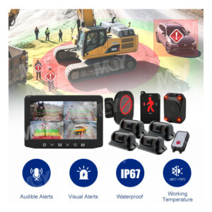 Thumb up LED Light Display AI Smart 4 Channel Camera Monitor for Construction Sites Truck Safety - MCY Technology Limited